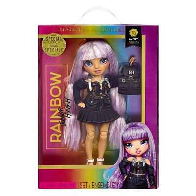 RAINBOW HIGH Кукла Junior Айвери Стайлс 24 см фиолетовая
