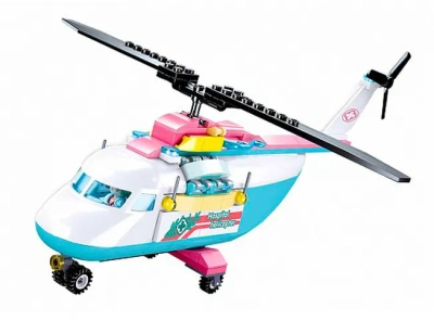 Конструктор пластмассовый Sluban «Розовая мечта: Вертолёт медиков» (163 дет.)