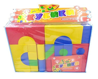 Кубики мягкие, в наборе 48 предметов, в пакете