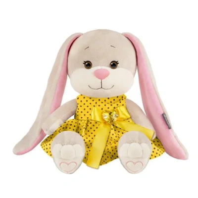 Мягкая Игрушка Jack&Lin, Зайка в Желтом Платьице в Черный Горошек, 20 см, 