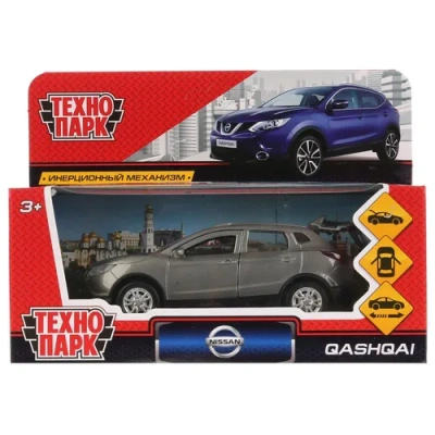 ТМ Технопарк. Машина металл «NISSAN QASHQAI» 12см, откр дв, багаж, инерц, СЕРЫЙ.