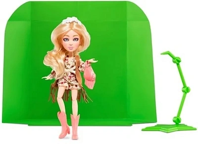 Кукла SnapStar Aspen 23 см. с аксессуарами, подставкой и зелёным экраном, кор. с окошком 13х7х26 см.