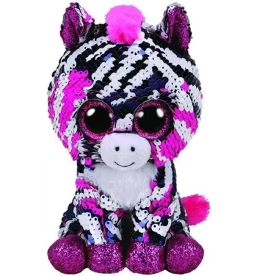 TY Flippables ZOEY - розовая зебра, 15 см