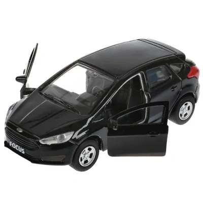 Машина металл FORD Focus хэтч. черный 12см, открыв. двери, инерц. в кор. Технопарк