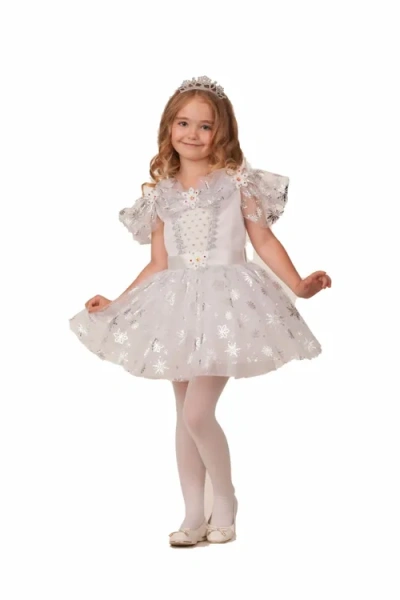 Карнавальный костюм для девочки «Снежиночка» (Платье) (Карн. ночь)   р.116-60
