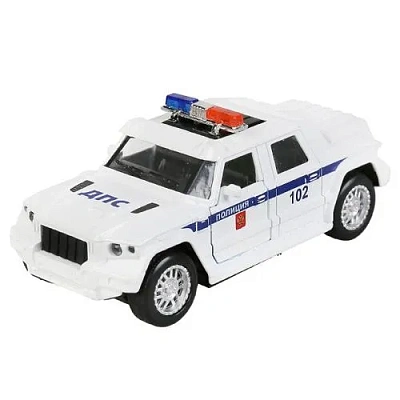 Машина металл "бронемашина полиция" 12см, откр, двери, инерц., белый 