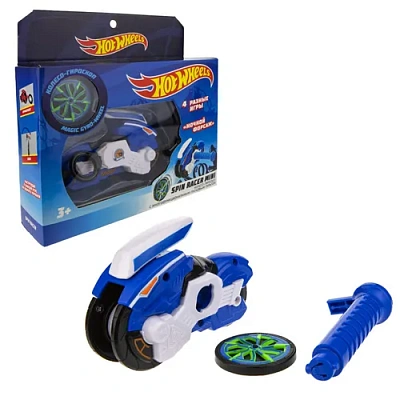 Hot Wheels Spin Racer "Синяя Молния" (пуск. механизм с диском, 16 см, коробка, син.) (10131010/28092