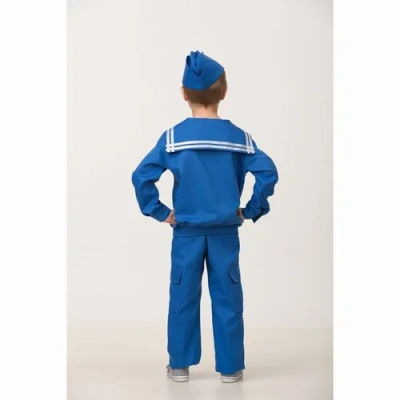 Карнавальный костюм «Матрос» (матросска, брюки, пилотка) р.32