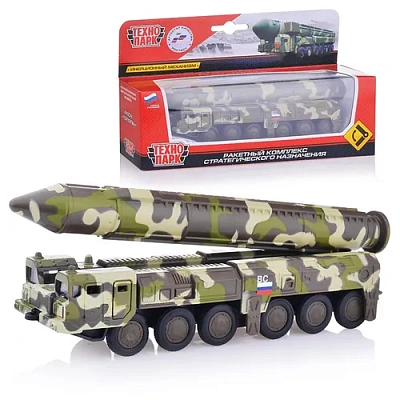 МОДЕЛЬ РСЗО ТОПОЛЬ "ТЕХНОПАРК" МЕТАЛЛ. ИНЕРЦ. С РАКЕТОЙ, ОТКРЫВ. ДВЕРИ