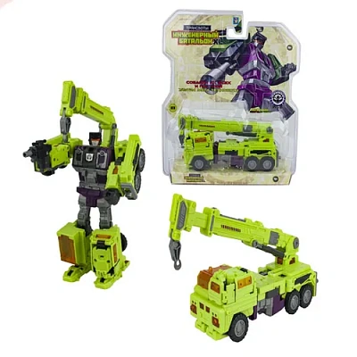 1toy Трансботы "Инженерный батальон XL: Мега Кранер" (блистер, из 6 шт. собирается большой робот)
