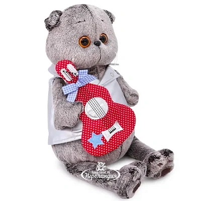 Басик в жилете с гитарой