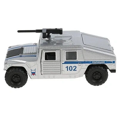 Машина металл ПОЛИЦЕЙСКИЙ ВНЕДОРОЖНИК 12 см, двери, баг, серебр, кор. Технопарк