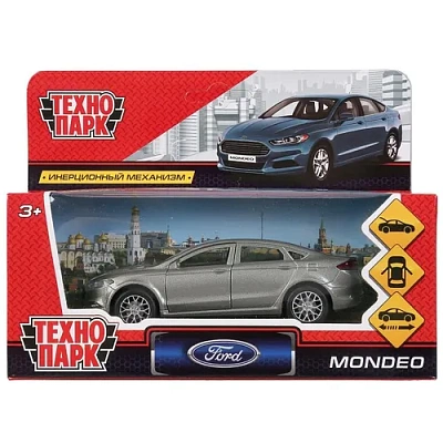 Машина металл FORD MONDEO, длина 12 см, откр дв, багаж, инерц, серый. Технопарк