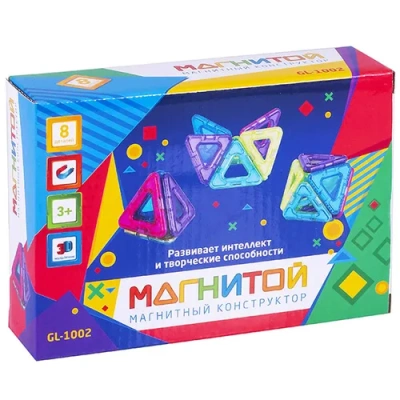 Магнитой Конструктор магнитный 8 треугольников (2 - с окном)