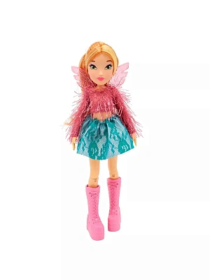 Шарнирная кукла Winx Club Модная Флора с крыльями, 24 см,