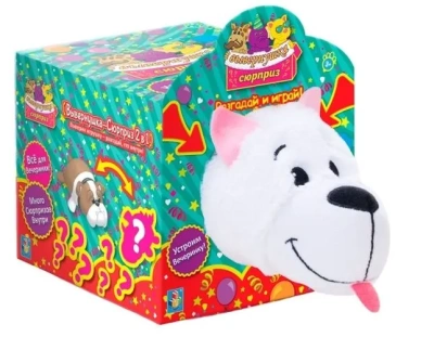 1TOY игр.наб. Вывернушка-Сюрприз 2-в-1 плюш.Хаски,аксесс-ры, 23х12х12 см