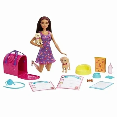 Barbie Игровой набор Барби и щенки