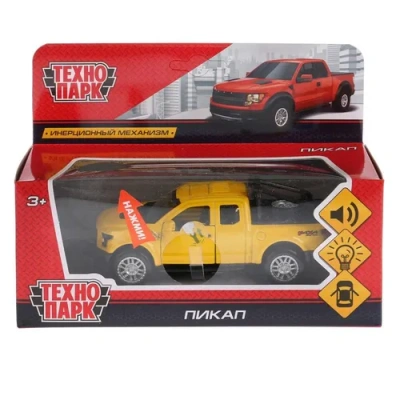ТЕХНОПАРК Машина металл «ПИКАП», длина 12см, свет+звук, инерц., В АССОРТ. в кор.
