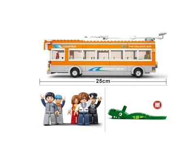 Конструктор пласт. автобусная остановка с фигурками, 465дет. в русс. кор