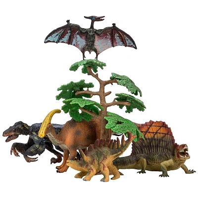 Динозавры и драконы для детей серии "Мир динозавров": птеродактиль, паразауролоф, троодон