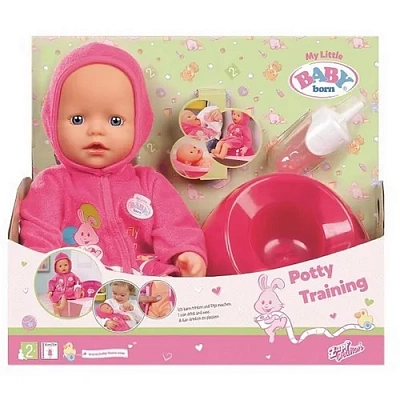 BABY Born Игрушка кукла быстросохнущая с горшком и бутылочкой