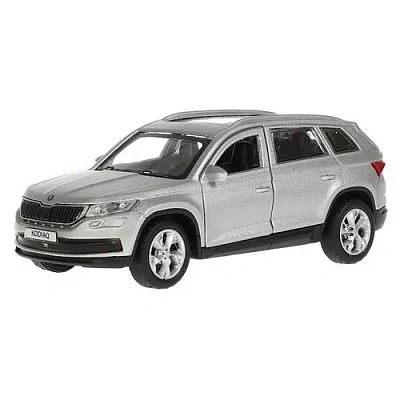 Машина металл SKODA KODIAQ МАТОВЫЙ 12 см, двери, багаж, инер, серый