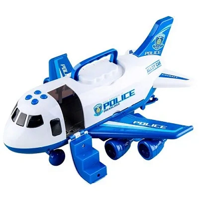 Набор транспорта "Самолёт: полиция" (30х28х25 см, 3 маш., свет, звук, с ручкой)