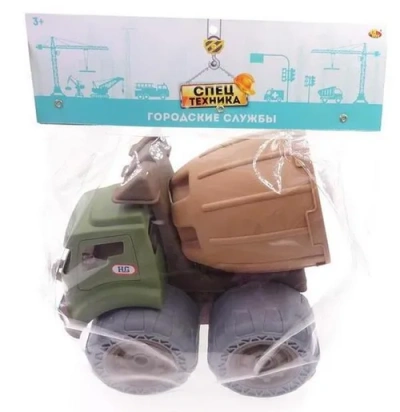 Спецтехника «Городские службы» Бетономешалка со съемным кузовом , зелено-коричневая, 27х18,1х24,6