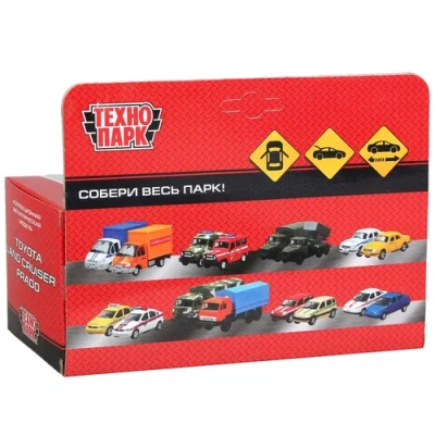 Машина металл «TOYOTA PRADO» 12см, открыв. двери, инерц, СЕРЕБРИСТЫЙ в кор. Технопарк