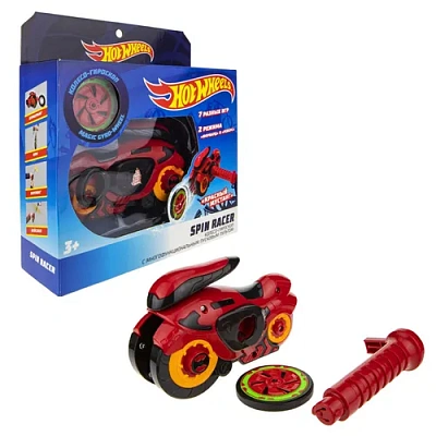 Hot Wheels Spin Racer "Красный Мустанг" (пуск. механизм с диском, 16 см, коробка, красн.) (10131010/