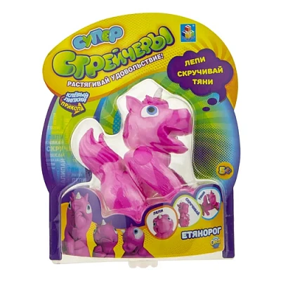 1TOY Супер Стрейчеры Етянорог, тянущаяся игрушка, блистер, 16см, розовый (извините, гиперссылка на к
