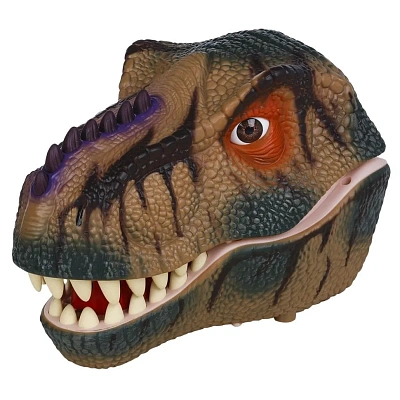 Тираннозавр (Тирекс) серии "Мир динозавров" - Игрушка на руку, парогенератор, коричневый 
