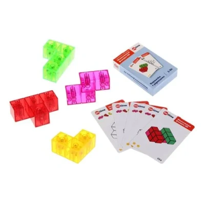 Головоломка-конструктор «Магнитные фигуры 3D», 4 детали,  54 задания