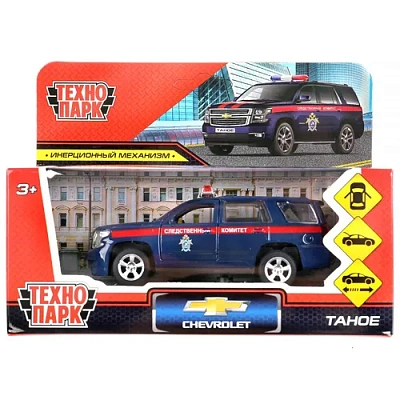 Машина металл "chevrolet tahoe следственный комитет" 12см,инерц.,синий в кор. Технопарк