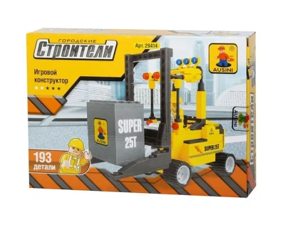 Конструктор пластмассовый AUSINI, «Строители: Вилочный погрузчик» (115 деталей)
