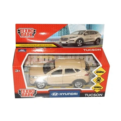 325384   Машина металл HYUNDAI TUCSON длина 12 см, двери, багаж., инер, бежевый, кор. 