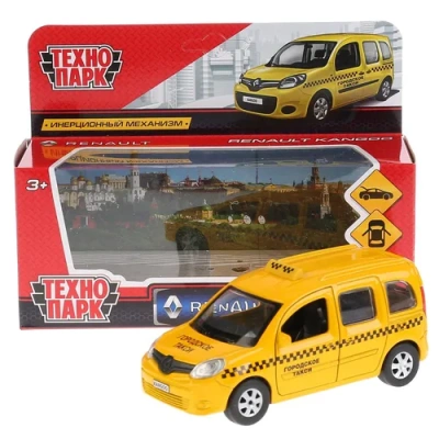 ТМ Технопарк. Машина металл «RENAULT KANGOO ТАКСИ» 12см, открыв. двери, инерц. 