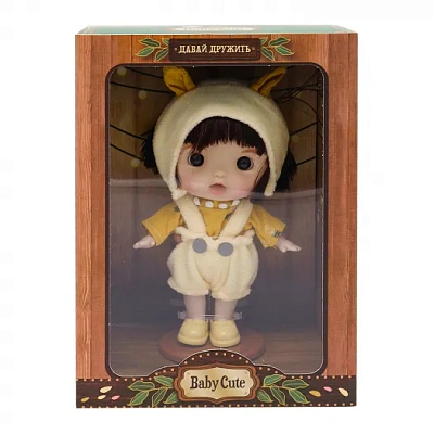 Кукла Baby Cute 18 см в шапке с желтыми ушками от Funky Toys 