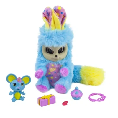 Bush baby world, плюш, 17 см, шевелит ушками, вращает глазками, пушастик Баббл с питомцем , аксессуа