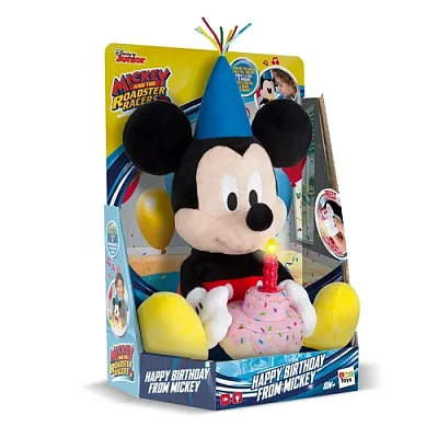 Мягкая игрушка Disney "Микки и весёлые гонки: День рождения Микки" (34 см, интеракт., звук, свет) 