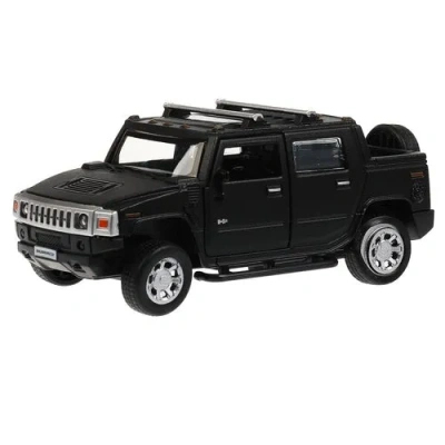 Машина металл HUMMER H2 PICKUP МАТОВЫЙ 12 см, двери, багажн, черный,