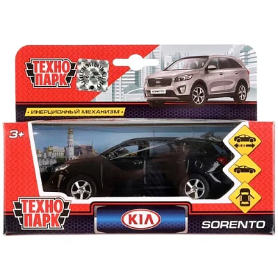 Машина металл KIA Sorento Prime черный 12 см, откр.дв., багаж., инерц. Технопарк
