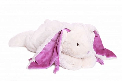Кролик  вислоногий 38 см белый/фиолетовый Lapkin