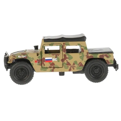 Машина металл Hummer H1 пикап военный 12см, открыв. двери, инерц. в кор. Технопарк