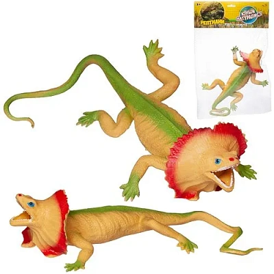 Юный натуралист. Коллекция "Рептилии" фигурка "Ящерица (зелено-песочная с ярким воротником)"