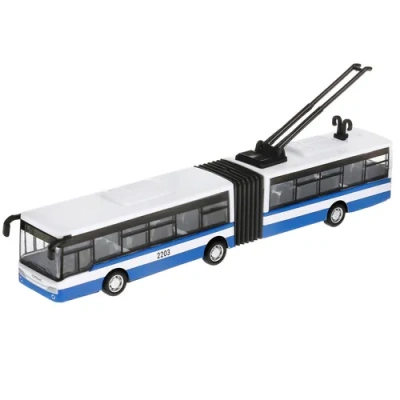 ТРОЛЛЕЙБУС «ТЕХНОПАРК» МЕТАЛЛ. ИНЕРЦ. 18СМ, ПОДВИЖ. ЭЛЕМЕНТЫ