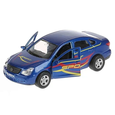 Машина металл Nissan Almera спорт 12см, открыв.двери и багажник,инерц. в кор. Технопарк 