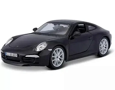 Машинка die-cast Porsche 911 Carrera S, чёрная, открывающиеся двери, Bburago