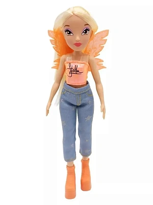 Шарнирная кукла Winx Club Стелла в джинсах с крыльями, 24 см,