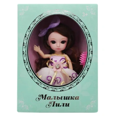 Funky toys Кукла шарнирная Малышка Лили брюнетка с расческой, 16 см